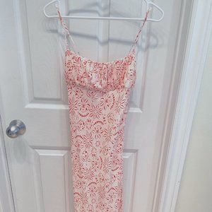 TRISTAN Spaghetti Strap Elegant Summer Dress. Size 1. Red / light pink design